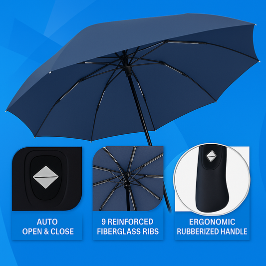 Beige automatic umbrella